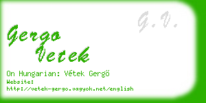 gergo vetek business card