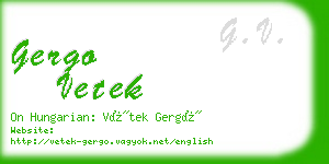 gergo vetek business card